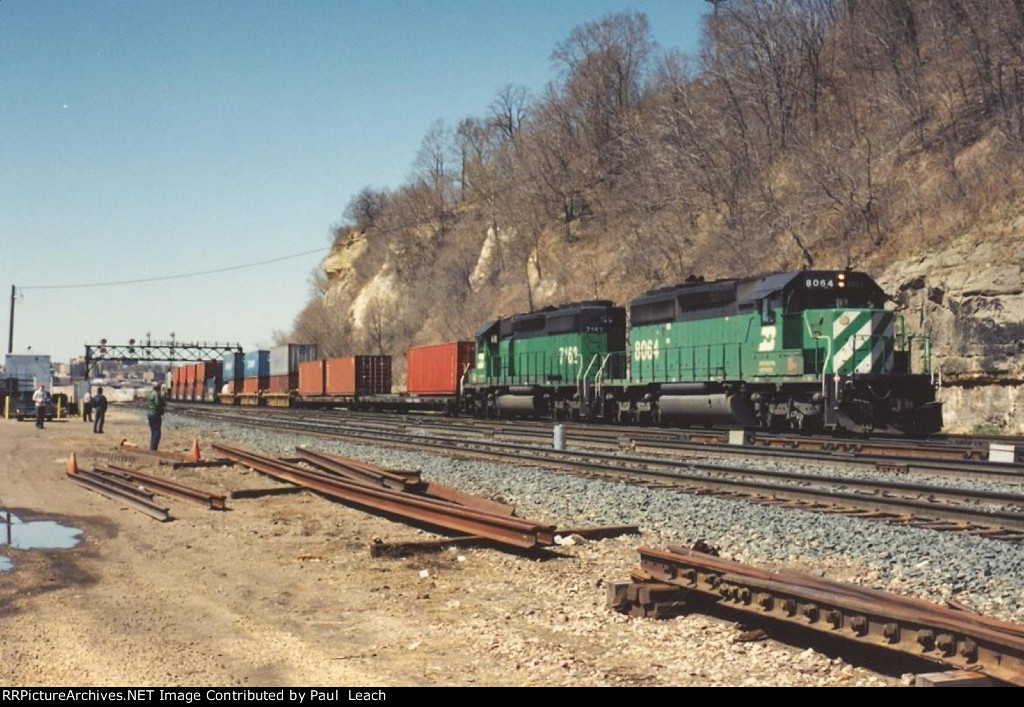 Stack train rolls east